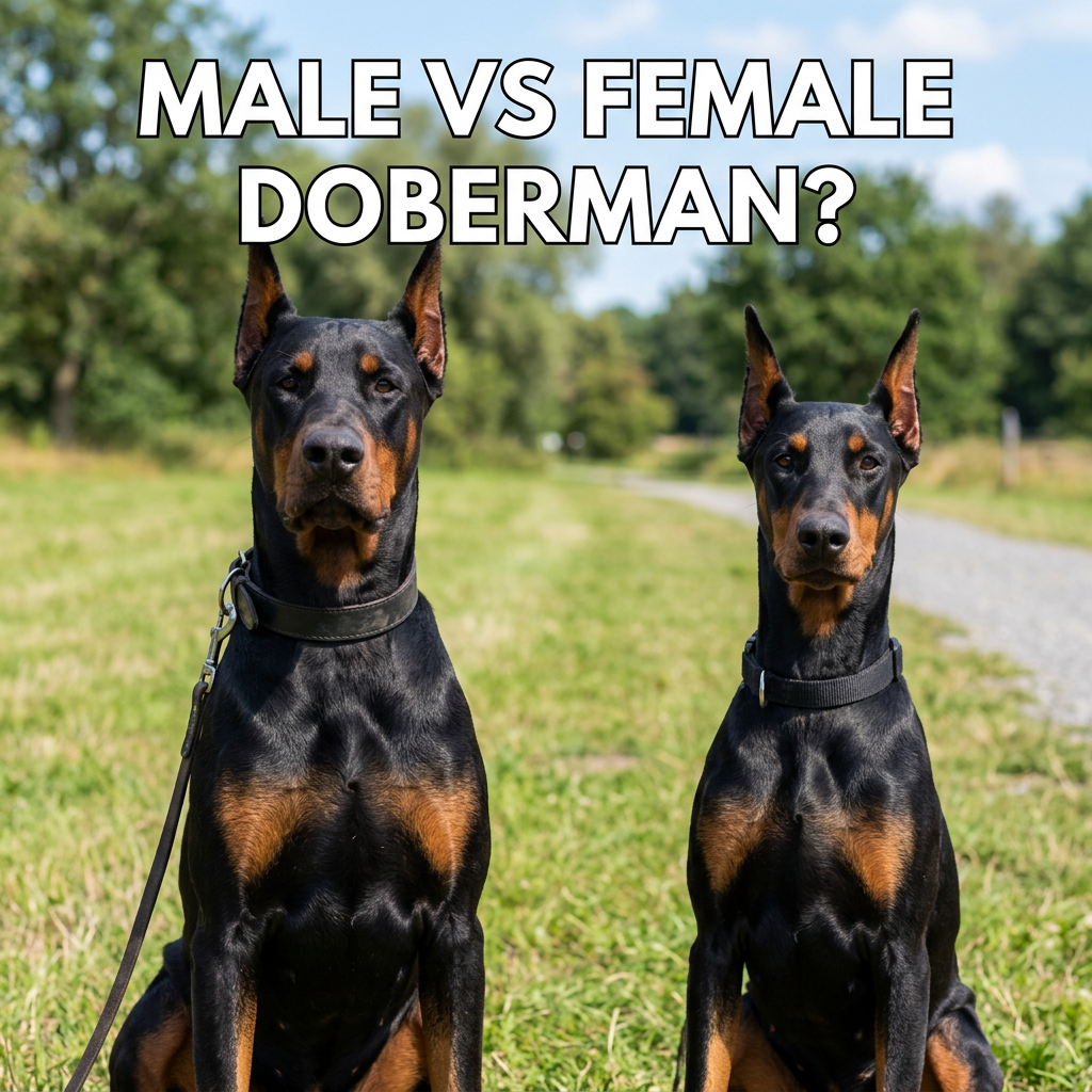 Change title text to 'male vs female doberman?'